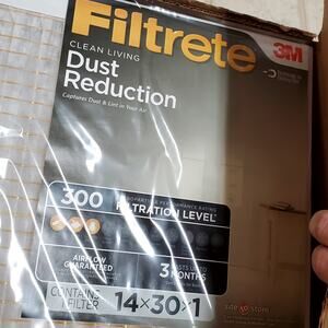 Filtrete 14" x 30" x 1" Air Filter MPR 300 MERV 5 Dust Reduction